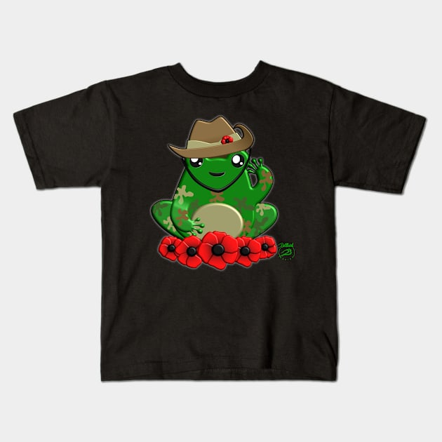 FrogLyfe Anzac Kids T-Shirt by BellbirdDesign2